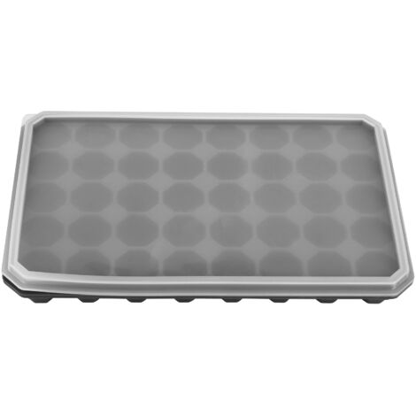 Eiswürfelform aus Silikon mit abnehmbarem Deckel – 40 Fächer – Schwarzes Küchenaccessoire für die selbstgemachte Eiswürfelherstellung