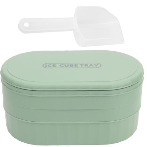 Eiswürfelform für 72 Würfel mit Deckel, großes Fassungsvermögen, leicht zu drücken, lebensmittelecht, ideal für die Hausbar und Partys, grüne Farbe.