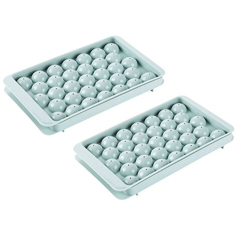 Eiswürfelschalen für den Gefrierschrank, kreisförmige quadratische Eisschale mit Deckel, wiederverwendbare quadratische Eisform zur Herstellung von 33 Gitterrouladen
