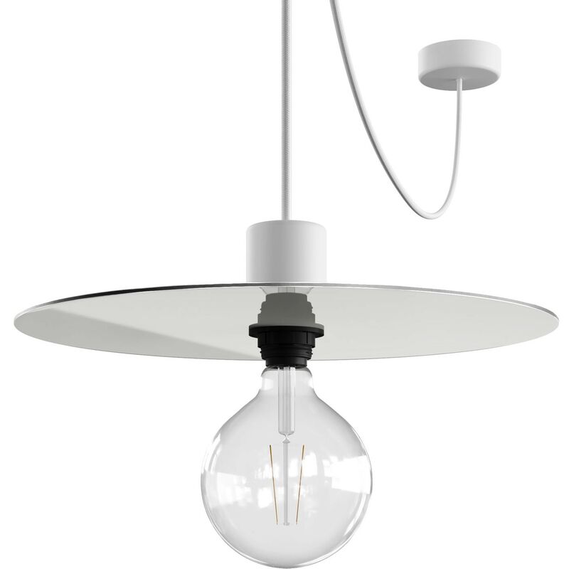 

Creative Cables - EIVA ELEGANT Lámpara colgante con cable textil 5m, pantalla Ellepì, rosetón y portalámparas de silicona IP65 resistente al agua |