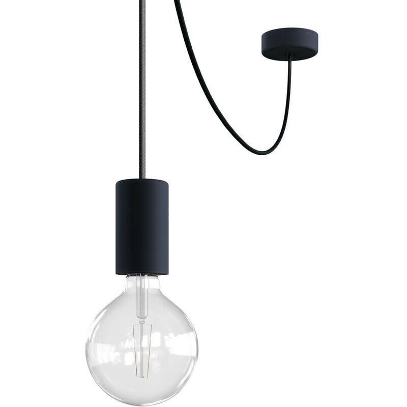 

EIVA ELEGANT Lámpara de exterior con 5 m cable textil, descentralizador, rosetón y portalámparas IP65 resistente al agua | Con bombilla - Grafito