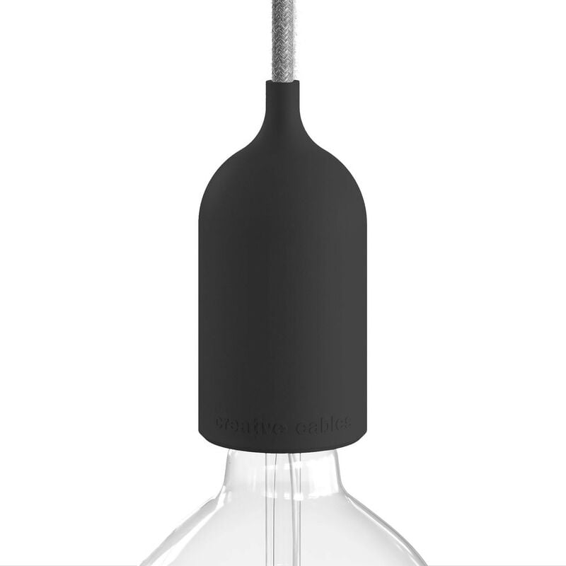 EIVA PASTEL, kit douille d'extèrieur E27 IP65 en silicone - la première douille au monde IP65 qui peut-etre câblée Noir