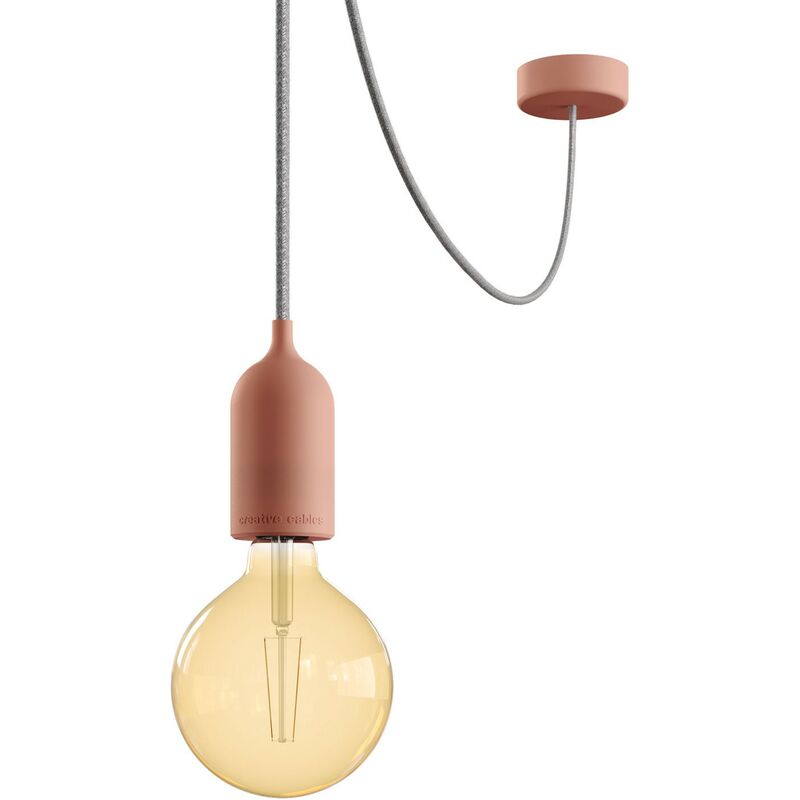 

Creative Cables - EIVA PASTEL Lámpara de exterior con 5 m cable textil, descentralizador, rosetón y portalámparas IP65 resistente al agua | Sin