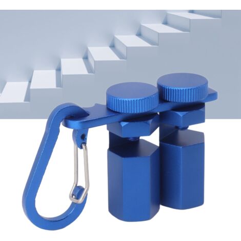 Eje de medición de escaleras fabricado en aleación de aluminio: pomo de medición azul, abrazadera para vigas y herramienta de marcado.