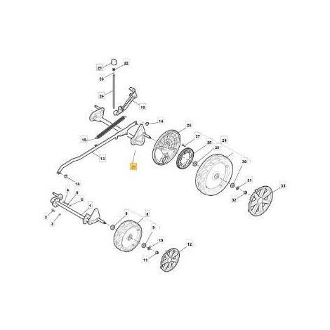 EJE TRASERO CENT. D260 ZNN D RUEDAS ORIGINAL STIGA - 381002871/0