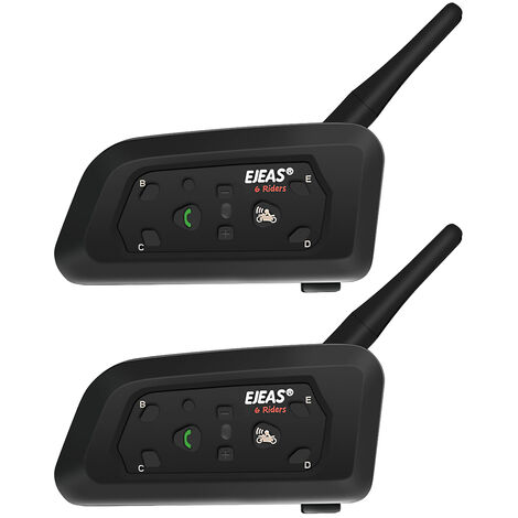 EJEAS V6 Pro casque de moto BT interphone casque en temps réel BT interphone Full Duplex parler ESP réduction du bruit 2 pièces