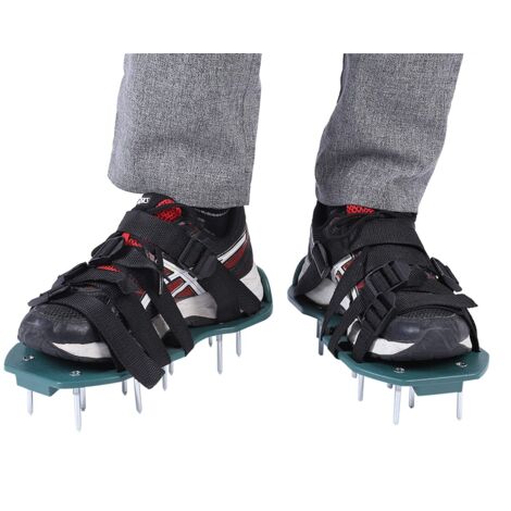 Ej.Life 1 Paar Rasenbelüfter-Sandalen, Robuste Gras-Spikes-e, Vormontiert für mit Verlängerten Verstellbaren Riemen, Lose Erde, Spike-Gras, Belüften von Sandalen, Gunite Yard (4 Riemen)