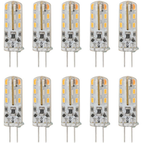 Ej.Life 10 pièces G4 LED ampoule 1.5W DC12V blanc chaud 3000K 110LM Bi broches ampoules LED pour armoire éclairage cour