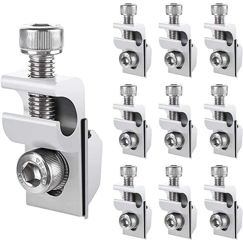 10 Pièces M6 Clips de Mise à Terre de Panneau Solaire Standard, Kit de Fixation pour Système de Montage Solaire - Ej.life