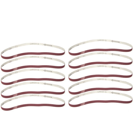 Ej.Life 10 Stücke Schleifbänder für Bandschleifer 9 X 533 mm Bandschleifen Polierwerkzeug Aluminiumoxid-Schleifpapier Schleifbandriemen(240)