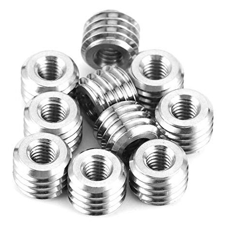 Ej.Life 10-teiliges Gewindeeinsätze-Kit, Innengewinde M4 X 0,7, Außengewinde M8 X 1,25, Länge 6 Mm/0,2 Zoll, Edelstahl-Muttereinsätze für Luftfahrt-Automobile Dampfturbinen A