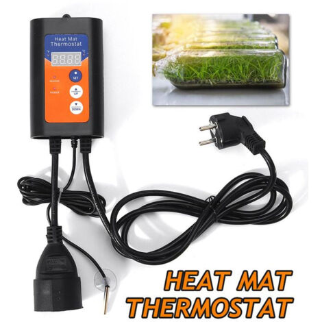 Ej.Life 1000W Contrôleur de Thermostat Digital Heat Mat pour la Germination des graines, Les Reptiles et Le Brassage 41-108 ° F