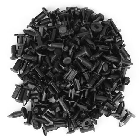 Ej.Life 100Pcs Karosserie Kunststoff Niet, 8mm Loch Durchmesser Kunststoff Stoßstange Kotflügel Nieten Halter Push Clips Schwarz A