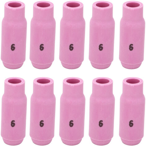 EJ.LIFE 10pcs Tasses en Céramique de Buse D'alumine TIG 10N48 6 pour Torche WP17 18 26 Accessoires et pièces détachées pour fer à souder électrique