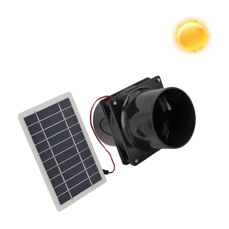 Ej.life - 10w ventilateur d'extraction solaire extracteur d'air ventilateur ventilateur alimenté par panneau solaire pour maison d'animaux