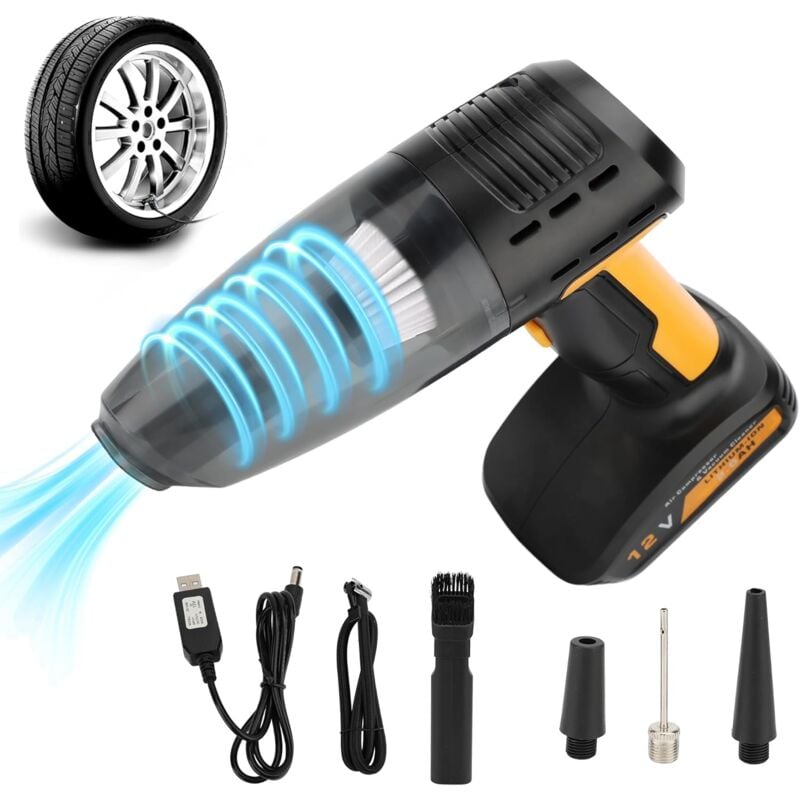 Ej.life - 120W Aspirateur de Voiture sans Fil 4 en 1 Aspirateur à main Aspiration puissante à main 13000PA set pour Le Nettoyage de Voiture et de pc
