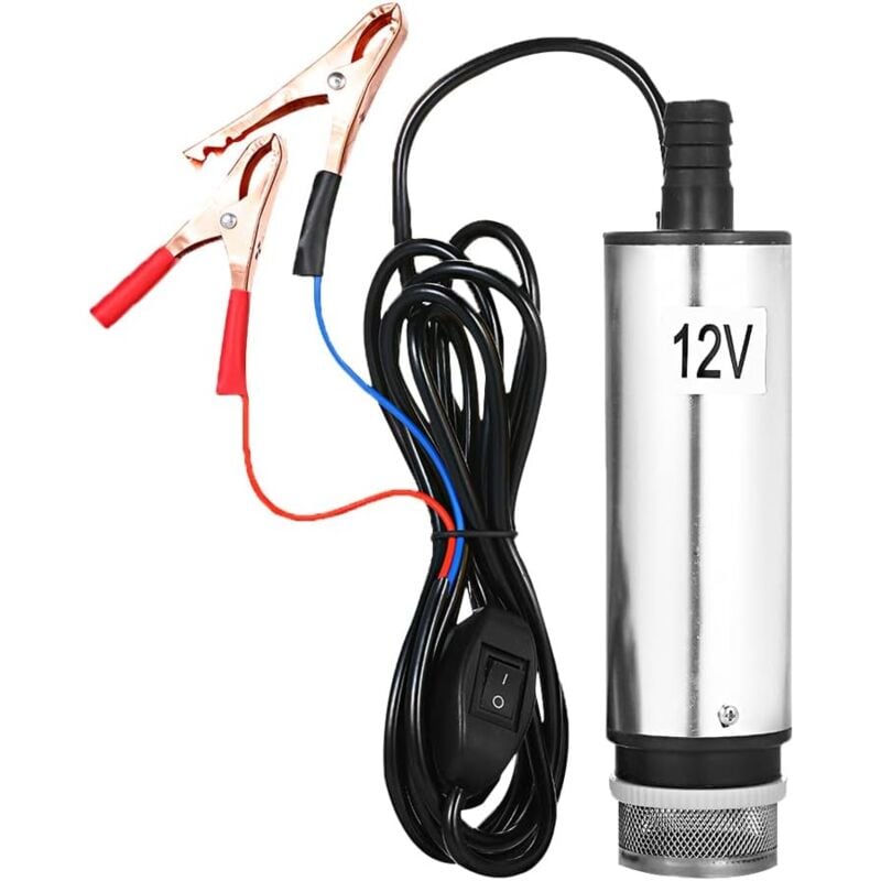 Ej.life - 12V 51mm Pompe submersible en acier inoxydable Huile d'eau Pompe de transfert de carburant diesel pour huile de voiture Liquide Pompe à eau