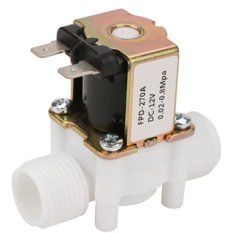 Ej.Life 12V électrovanne d'eau en plastique entrée électrique 12V G1/2 "NC électrovanne d'eau 1/2 pour machine à laver distributeur d'eau jardin pulvérisation irrigation