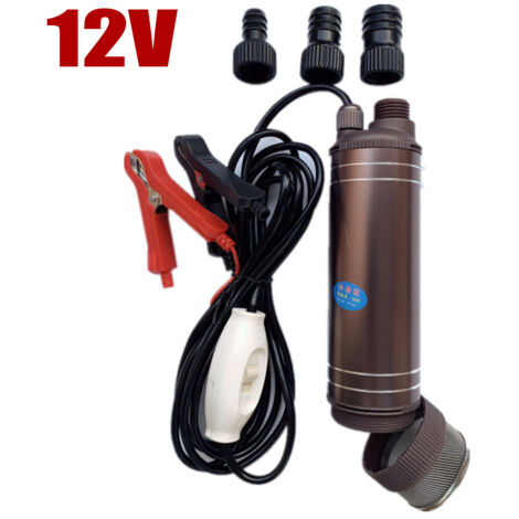 Pompe Submersible Portable à Batterie 21V - Débit 40-60 L/min, Câble 2,4 M - Pour Eau, Diesel, Huile - Diamètre 38 Mm - 7