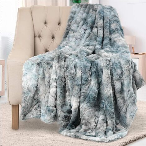 Ej.Life 130x160cm, Jeté de Canapé, Couverture Haute Qualité, Plaid Polaire Super Douce et Duveteux, Convient au canapé, au Bureau et à la Sieste (Gris Clair)