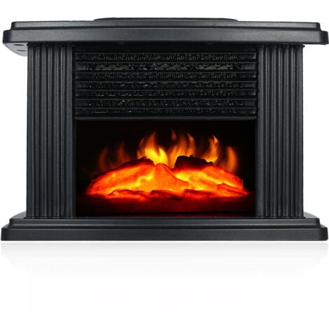 Ej.Life 1500W  Cheminée électrique  avec Chauffage, cheminée, Effet Flamme, télécommande, éclairage LED poêle de Chauffage Effet Flamme Noire