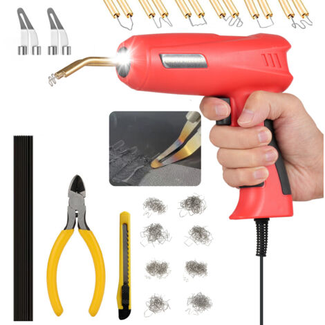 Ej.Life 150W Soudage plastique Machine,Réparation de Pistolet de Soudeur, 800 PCS agrafeuse Chaud, 2 en 1Kit de Réparation de Pare-chocs de Voiture