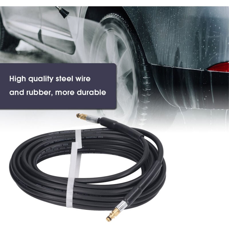 Ej.life - Tuyau Haute Pression 15m - Compatible Karcher K2/K3/K4/K5 - Connecteur Rapide & Durable - Lavage Puissant
