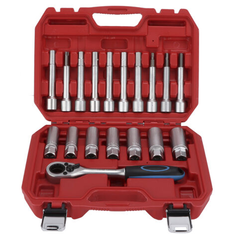 Ej.Life 18-teiliges Stoßdämpfer-Muttern-Steckschlüssel-Set, Federbein-Muttern-Steckschlüssel-Set, universelles Auto-Reparaturwerkzeug