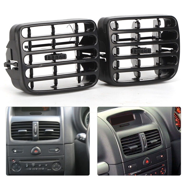 Ej.life - 2 Grilles d´aération ventilation centrale noir du tableau de bord pour Clio MK2 1998‑2006