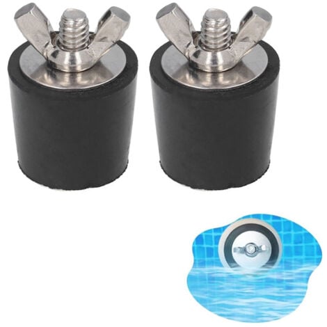 Ej.Life 2 PCS Bouchon Piscine Diamètre 25mm Bouchons d'hiver en Caoutchouc avec Boulons Acier Inoxydable Antigel Produit Hivernage Piscine par Le Gel A