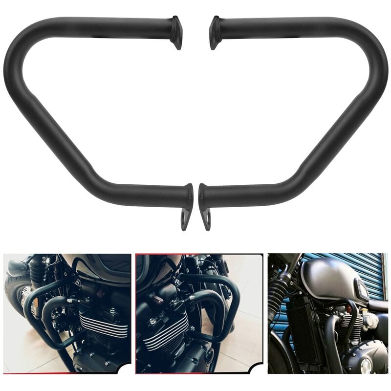 2 pcs Moteur Garde Crash Bar Corps Protection FG007BK Fit pour Triumph Bonneville/Triumph Bonneville - Ej.life