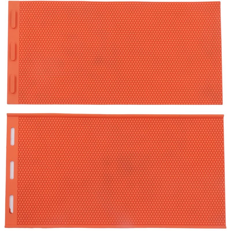 Ej.life - 2 pièces 5.4mm cire d'abeille presse feuille moule fondation pliable Silicone cire d'abeille moule pour l'apiculture Orange