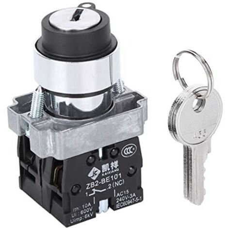 Ej.Life 2-Position Key Switch with Automatic Reset Power Lock, Conversion, Rotation Lock + Key Lock Switch