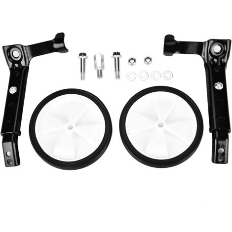 Ej.Life 2 Teile/Satz Universal-Stützräder Gang Schaltung Fahrrad Training Räder Einstellbar für Kinder Fahrräder 16 bis 22 Zoll (Schwarz)