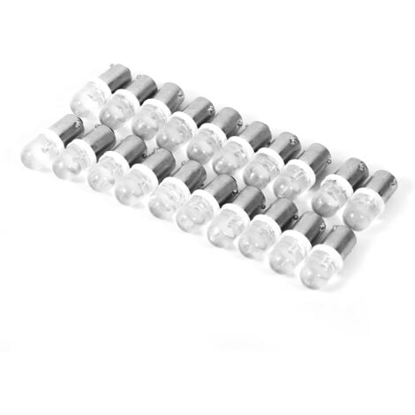 Ej.Life 20 Pcs T11 T4W BA9S H6W 1895 Convexe 1 LED Auto Voiture LED Blanc Tableau de Bord Ampoule