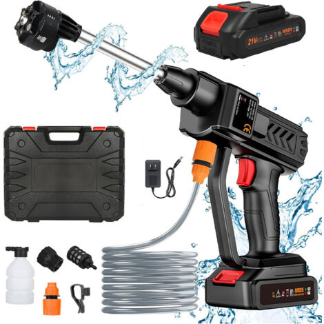 Ej.Life 21V Nettoyeur Haute Pression Portable: 507PSI Laveur Haute Pression sans Fil 35 Bar avec Batterie et Chargeur, Adapté au Nettoyage des Balcons, Terrasses et Voitures