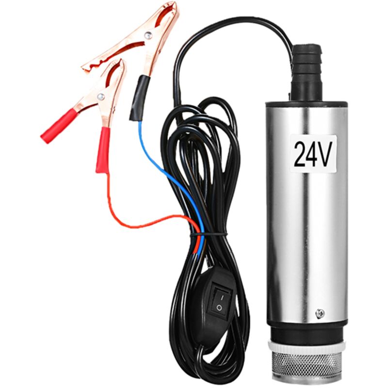 Ej.Life 24V 51mm Pompe submersible en acier inoxydable Huile d'eau Pompe de transfert de carburant diesel pour huile de voiture Liquide Pompe à eau