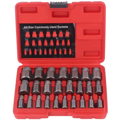 Ej.Life 25-teiliges Beschädigtes Schraubenausdreher-Set, Abisoliertes Schraubenausdreher-Set, Gebrochener Bolzenausdreher, Schraubenentferner-Set, Heimwerker-Handwerkzeug für Männer