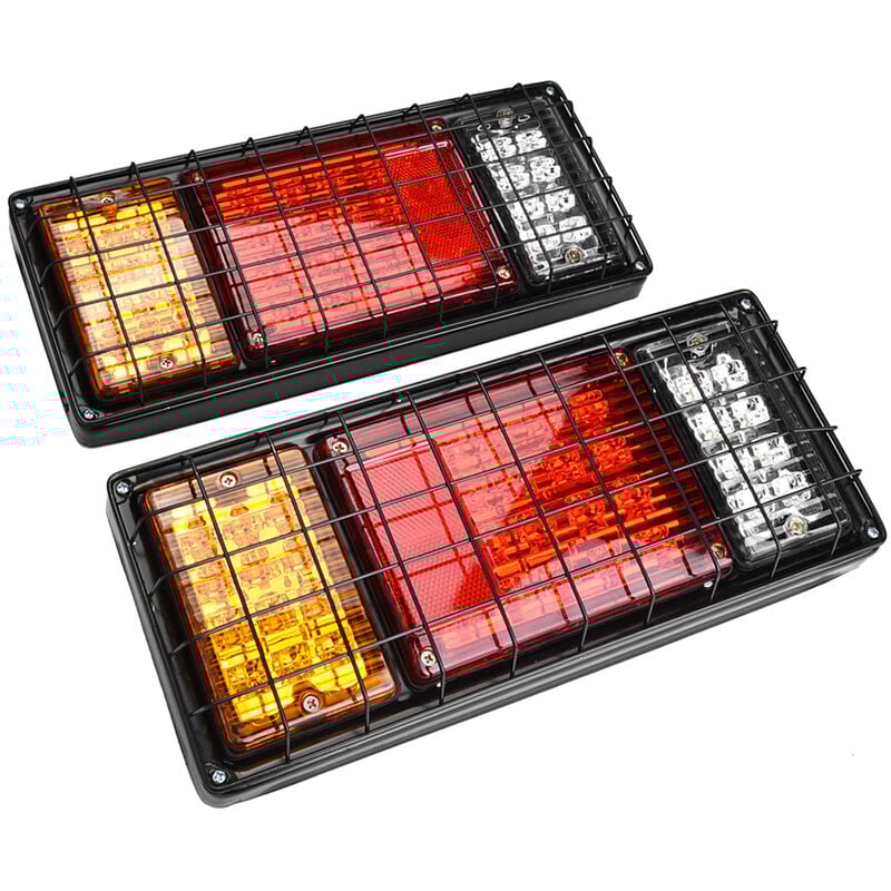 2Pcs Feux Remorque led, Feu Arrière de Frein led Universel led Camion Remorque Feux Arrière Bar 40 led Étanche Queue Clignotant Feu De Frein