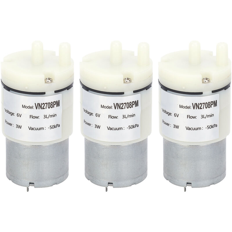3 pièces Micro pompe à diaphragme Mini moteur à air à eau sous vide pour aquarium dc 6V (VN2708PM) - Ej.life