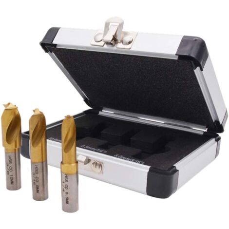 Ej.Life 3-teiliges Punktschweißbohrer-Set, 6,5 Mm/8 Mm/10 Mm HSS-CO-Punktschweißbohrer, Zum Entfernen von Blechschweißverbindungen