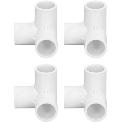 Ej.Life 3-Wege-Rohrverschraubungen, 10 Stück, Rechtwinkliger T-Eckverbinder aus PVC-Kunststoff, 20 Mm Innendurchmesser – Breite Anwendung mit Hochglanz-Finish – Geeignet für Wasserrohre,