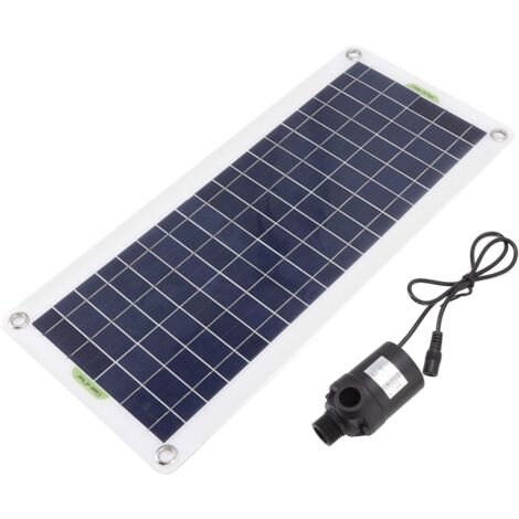 Ej.Life 30-W-Solarwasserpumpen-Kit Solarbetriebener Brunnen mit Panel-Wasserpumpen-Kit für Aquarien, Kleine Teiche, Vogelbäder und Gärten