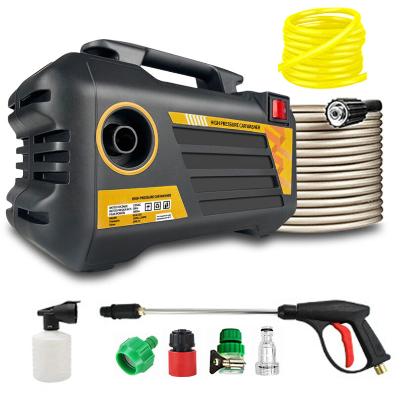 Ej.life - 3000W Nettoyeur Haute Pression Horizontal Plus, Pression : max. 120 bar, Débit : 390L/min, Filtre à Eau, Flexible et Pistolet Haute