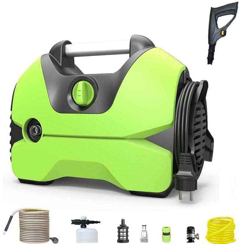 Ej.life - 3000W Nettoyeur Haute Pression Horizontal Plus, Pression : max. 150 bar, Débit : 9L/min, Filtre à Eau, Flexible et Pistolet Haute Pression,
