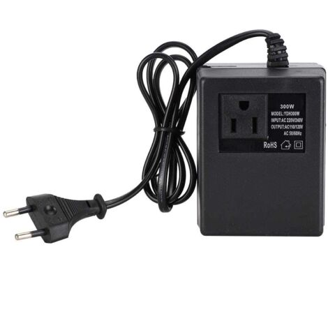 Ej.Life 300W Spannungswandler, Netzsteckeradapter, Wechselstrom 220 V bis 110 V, 50 Hz / 60 Hz, für Reisen(EU Plug)