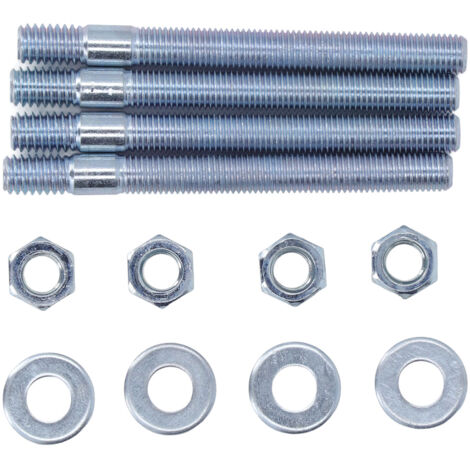 Ej.Life 3,5-Zoll-Vergaserstehbolzen-Set Metall-Vergaser-Montagebolzen-Kit mit Distanzstücken für Ansaugkrümmer mit 5/16-Zoll-Gewinde