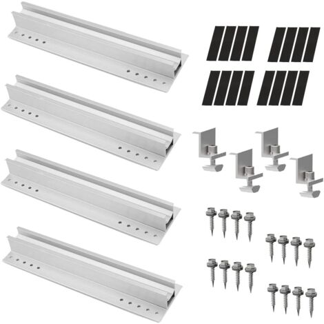 Ej.Life 4 Set 400 mm Solarpanel-Halterungsset, Aluminium-Solarpanel-Halterung, Photovoltaik-Halterung für Balkon, Elektrizitätswerk, Dächer