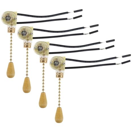 Ej.Life 4 Stücke Universal Home Deckenventilator Lampe Wandleuchte Ersatz Zugkette Schnur Schalter ON-OFF Zugkette Lampe Schalter Elektrische Zugkette Schalter MEHRWEG VERPAKUNG