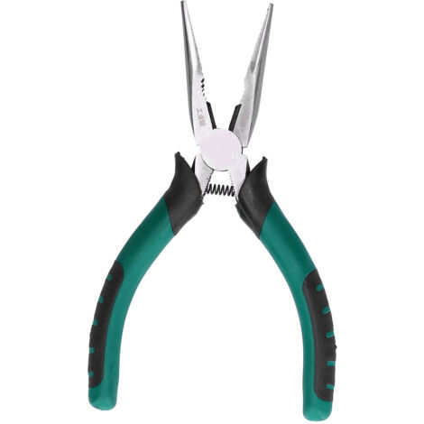Ej.Life 45 Spitzzange aus Stahl, 6-Zoll-Spitzzange mit Rutschfestem Griff, für Elektriker, mit Federn für Bequeme Bedienung, für Kleine Schrauben und Drähte